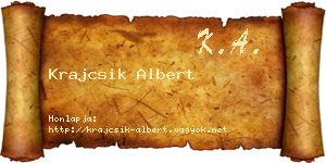 Krajcsik Albert névjegykártya
